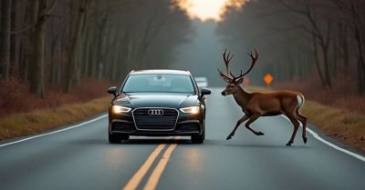 Zderzenie z sarną w Orzynach. Kierująca bez obrażeń