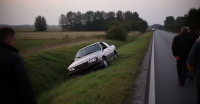Kierowca z prawie 3 promilami wjechał do rowu